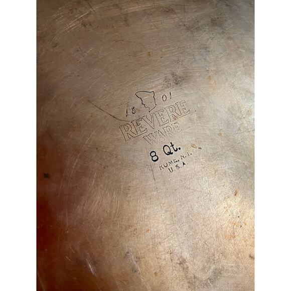 Vintage REVERE WARE 8qt Copper Clad Stock Pot w/Lid - Picture 9 of 12